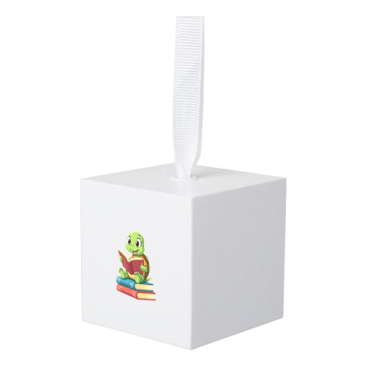 Schattige Schildpad Leest Boeken (2) Decoratie (Voorkant hoekig)