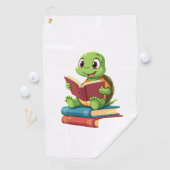 Schattige Schildpad Leest Boeken (2) Golfhanddoek (Insitu)