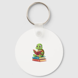 Schattige schildpad lezen boeken (2) sleutelhanger