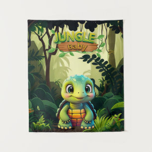 Schattige Schildpad Liefhebber Doosschildpad Diere Wandkleed