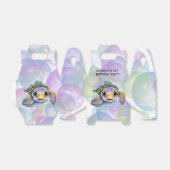 Schattige Schildpad met Bubbles 1st. verjaardagsfe Bedankdoosjes (Uitgevouwen)