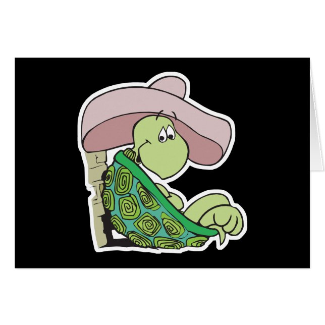 schattige schildpad met sombrero (Voorkant Horizontaal)
