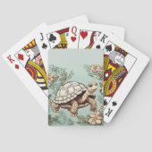 Schattige schildpad op bloemen pokerkaarten (Achterkant)