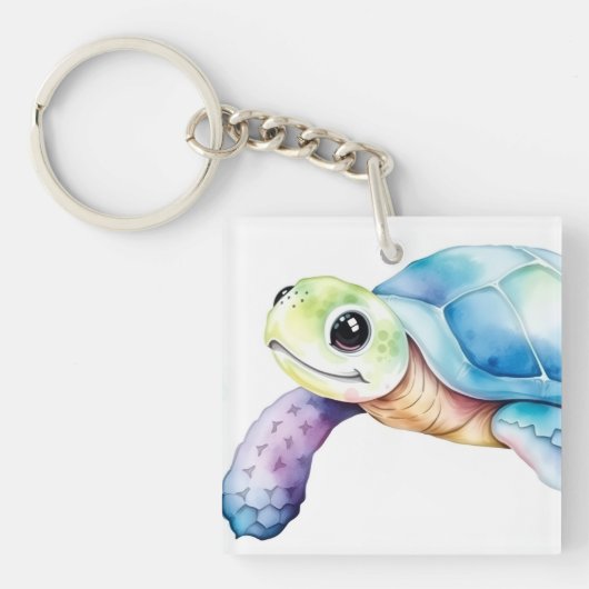 Schattige Schildpad Sleutelhanger (voorkant)