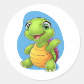 Schattige Schildpad Sticker - Schattigee Cartoon O (Voorkant)