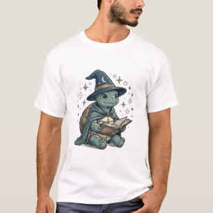 Schattige Schildpad Tovenaar Leest Toverboek Vecto T-shirt