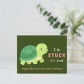 Schattige Schildpad Valentijnsdag Puns Kaart – Ik (Staand voorkant)