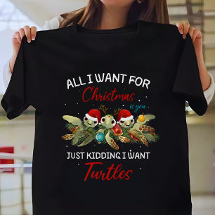Schattige Schildpadden Willen Voor Kerstmis T-shirt