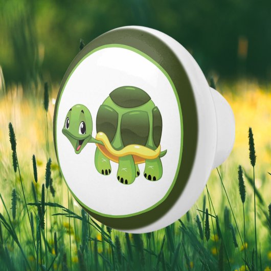 schattige schildpaddenstoel keramische knop