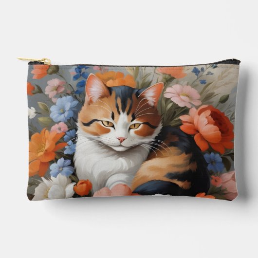 Schattige schildpadkat en bloemen etui (Voorkant)