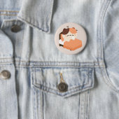 Schattige schildpadkat ronde button 5,7 cm (In situ)