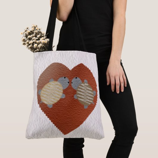 Schattige schildpadliefde tote bag (Dichtbij)