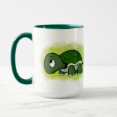 schattige schildpadliefhebbers voegen tekst toe mok (Links)