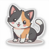 Schattige Schimmelkat - Kawaii Anime Stijl Sticker (Voorkant)