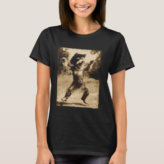 Schattige Schnauzer Cowboy T-shirt (Voorkant)