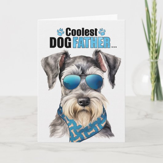 Schattige Schnauzer Dog Coolest Dad Vaderdag Feestdagen Kaart (Voorkant)