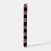 Schattige Schnauzer Hond Roze Plaid iPhone 15 Case (Rechterkant)