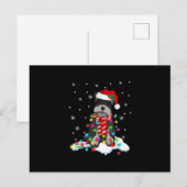 schattige schnauzer kerstlichten met santa hat gif aankondigingskaart (Voorkant / Achterkant)