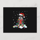 schattige schnauzer kerstlichten met santa hat gif aankondigingskaart (Voorkant)