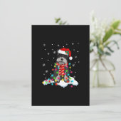 schattige schnauzer kerstlichten met santa hat gif bedankkaart (Staand voorkant)