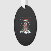 schattige schnauzer kerstlichten met santa hat gif ornament (voorkant)