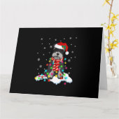 schattige schnauzer kerstlichtjes met kerstman hoe kaart (Gele Bloem)