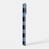 Schattige Schnauzerhond Blauwe Ruit iPhone 15 Case (Rechterkant)