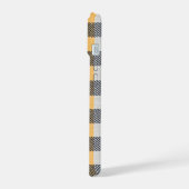Schattige Schnauzerhond Gele Plaid iPhone 15 Case (Linkerkant)