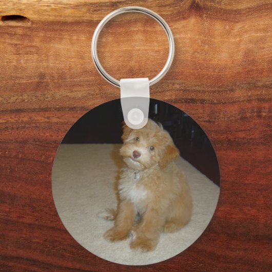 Schattige schnoedelpuppy sleutelhanger (Voorkant)