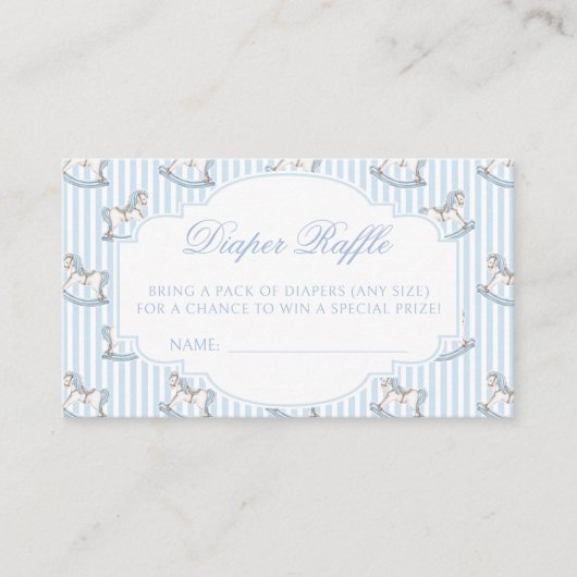 Schattige schommelpaard boho baby shower luier lot informatiekaartje (Voorkant)