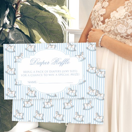 Schattige schommelpaard boho baby shower luier lot informatiekaartje