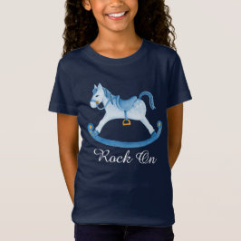Schattige schommelpaard geschilderd kunst kinder T T-shirt
