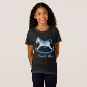 Schattige schommelpaard geschilderd kunst kinder T T-shirt (Voorkant volledig)