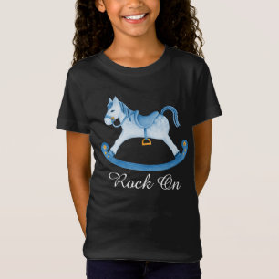 Schattige schommelpaard geschilderd kunst kinder T T-shirt