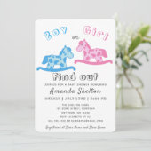 Schattige schommelpaard Geslacht onthullen Baby sh Kaart (Staand voorkant)