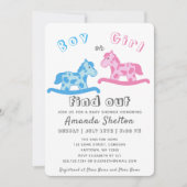 Schattige schommelpaard Geslacht onthullen Baby sh Kaart (Voorkant)