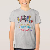 Schattige Schoolbenodigdheden Squad Terug naar Sch Tri-Blend Shirt (Voorkant)