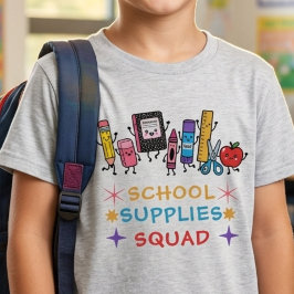 Schattige Schoolbenodigdheden Squad Terug naar Sch Tri-Blend Shirt