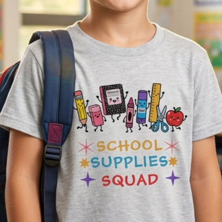 Schattige Schoolbenodigdheden Squad Terug naar Sch Tri-Blend Shirt