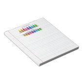 Schattige schoolboek met een briefje van de leerkr notitieblok (Schuin)