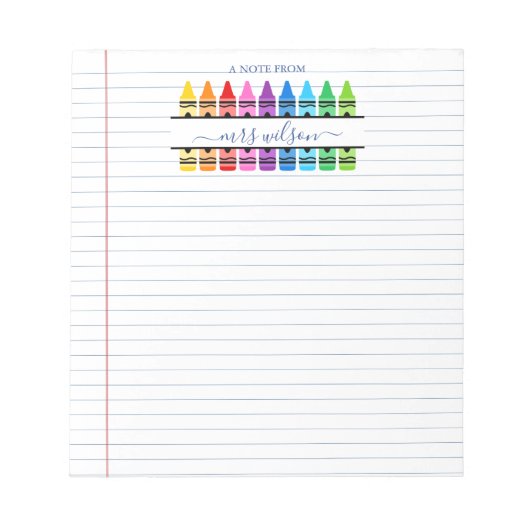 Schattige schoolboek met een briefje van de leerkr notitieblok (Voorkant)