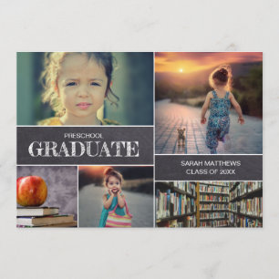 Schattige schoolbord kleuterschool Afstuderen kind Kaart