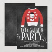 Schattige schoolbord lelijke trui vakantie feest kaart (Voorkant / Achterkant)