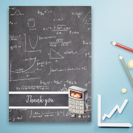 Schattige schoolbord wiskunde vergelijkingen kinde bedankkaart