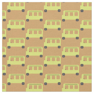 Schattige schoolbus geel zwart oranje onderwijs stof