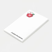 Schattige schoolverpleegkundige Apple Monogram Een Post-it® Notes (Schuin)