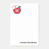 Schattige schoolverpleegkundige Apple Monogram Een Post-it® Notes (Voorkant)