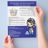 Schattige schoonmaakbedrijf flyer (Hand)