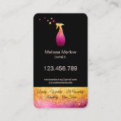 Schattige schoonmaakster huis kleurrijke harten visitekaartje (Achterkant)