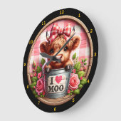 Schattige Schotse Hooglanders Koe Grote Klok (Hoek)